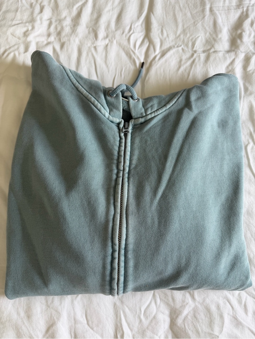 J. Crew Light Sage Green Vintage Fleece Zip Hoodie